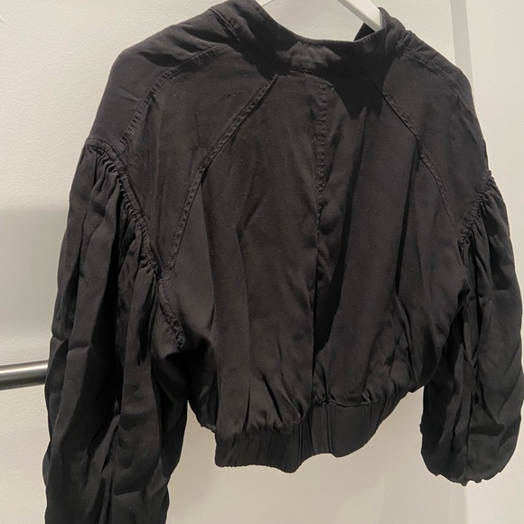BLACK FREE PEOPLE JACKET BALOON SLEEVE TOP ✨ - Picture 2 of 8
